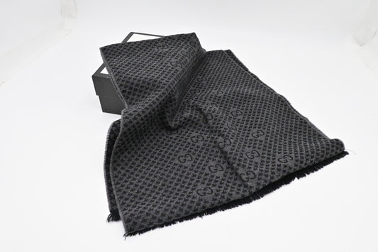 Gucci Scarf in Black & Gray Wool