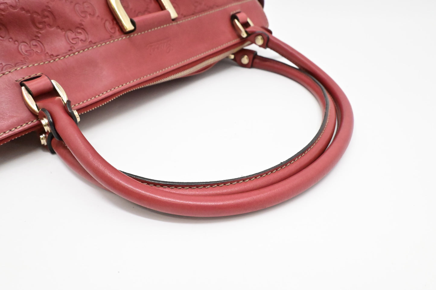 Gucci D-Ring Tote Shoulder Bag in Red Guccissima Leather