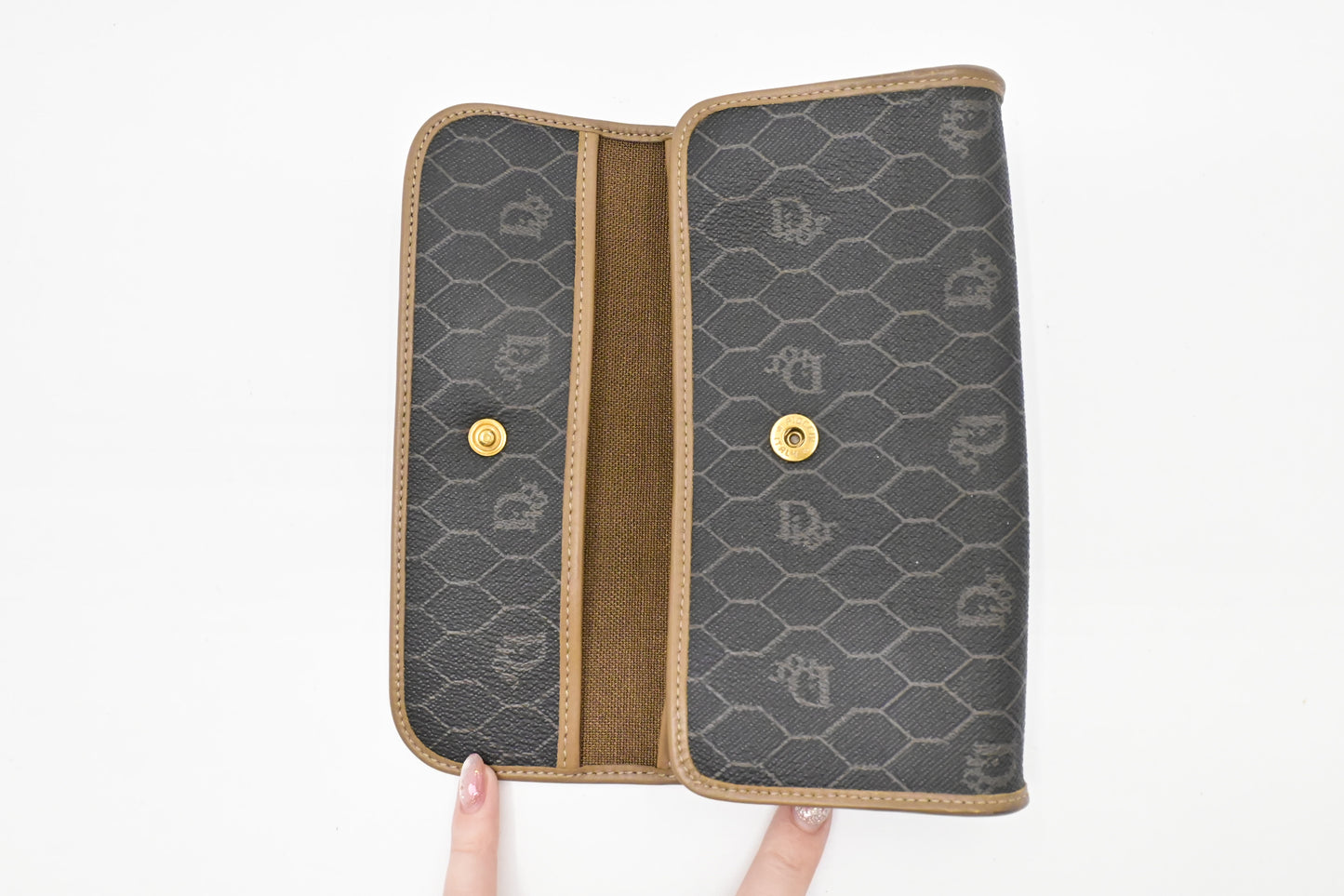 Dior Wallet in Black Honeycomb Canvas