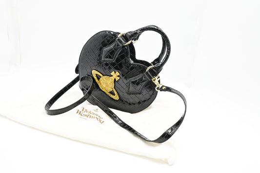 Vivienne Westwood Chancery Heart in Black Leather