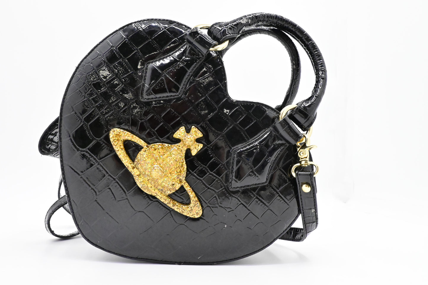 Vivienne Westwood Chancery Heart in Black Leather