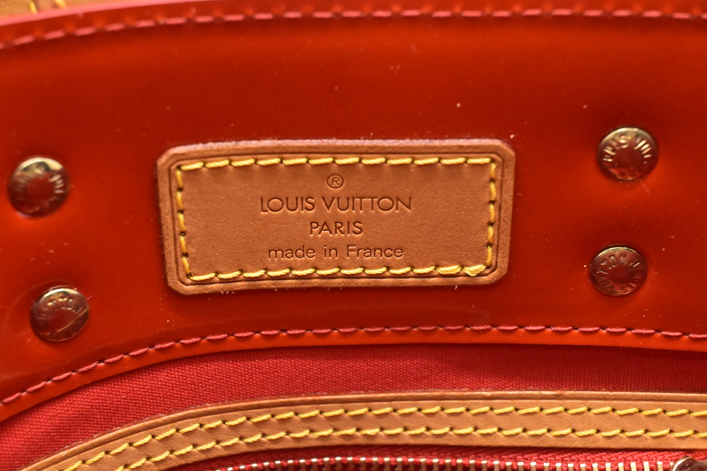 Louis Vuitton Reade PM in Rouge Grenadine Vernis Leather