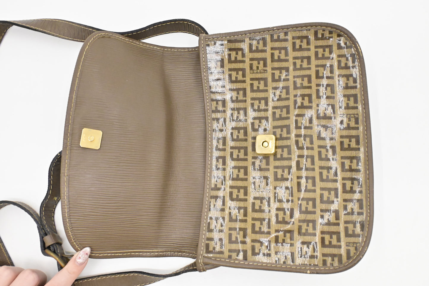 Fendi Crossbody in Coated Zucchino Canvas