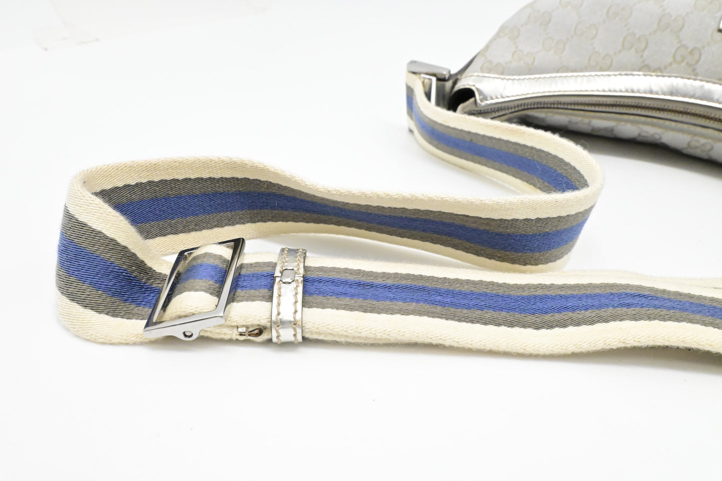 Gucci Crossbody Hobo Bag in Silver GG Canvas