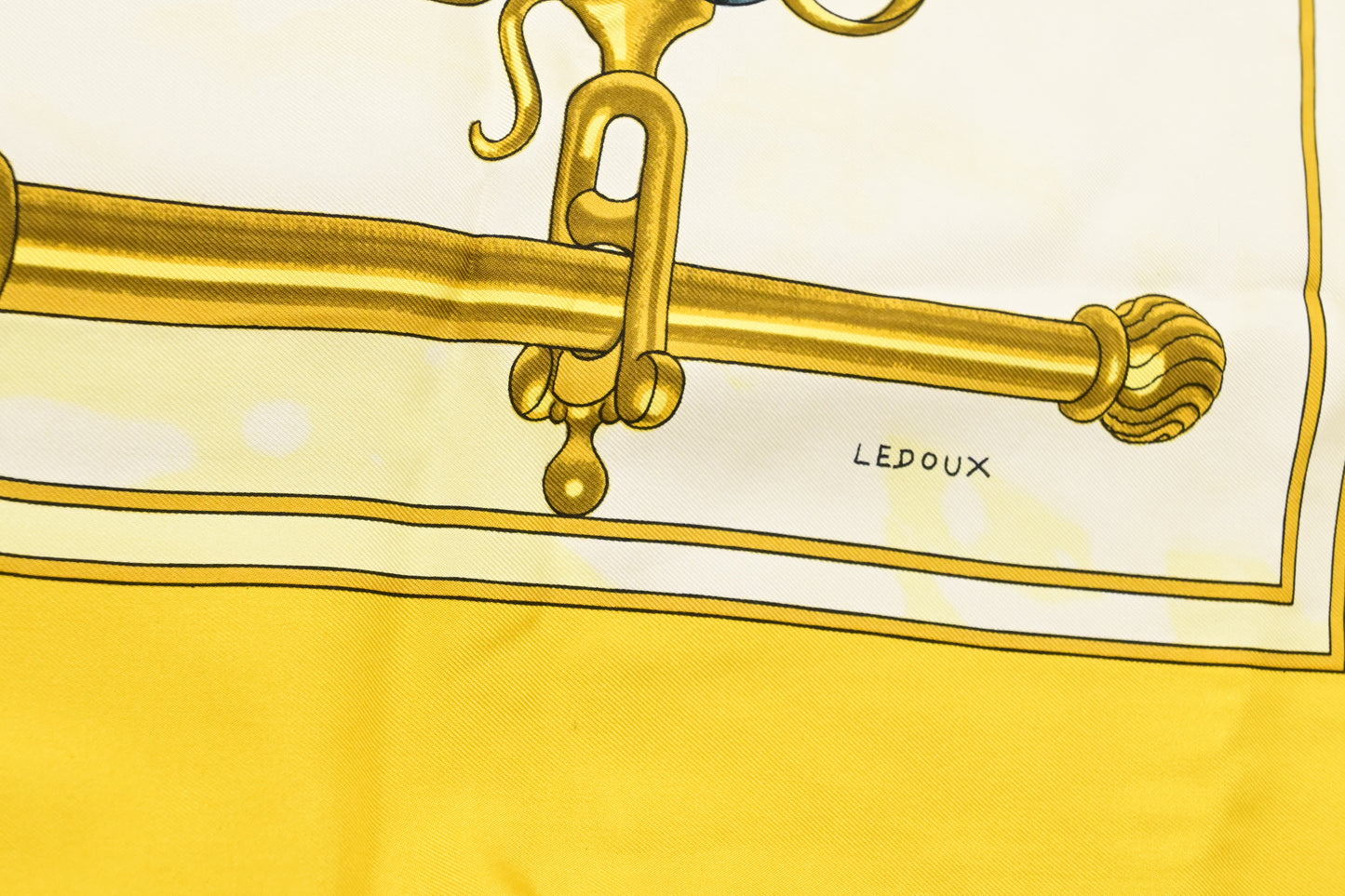 Hermes 'Carrick a Pompe' Carre 90 in Yellow Silk