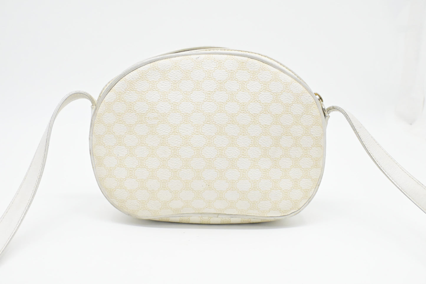 Celine Crossbody in White Macadam Canvas