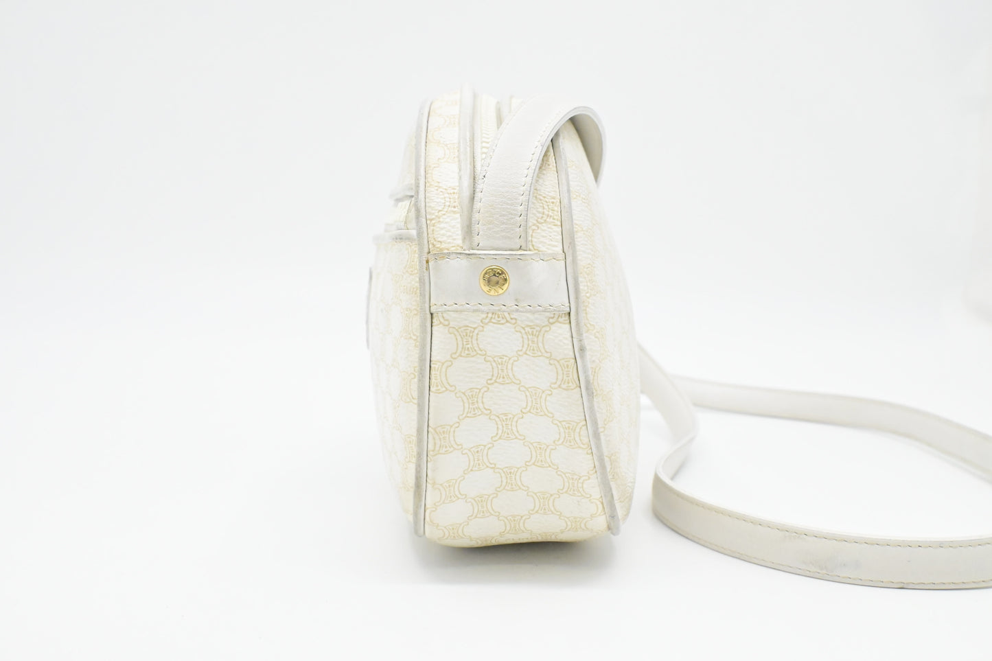 Celine Crossbody in White Macadam Canvas