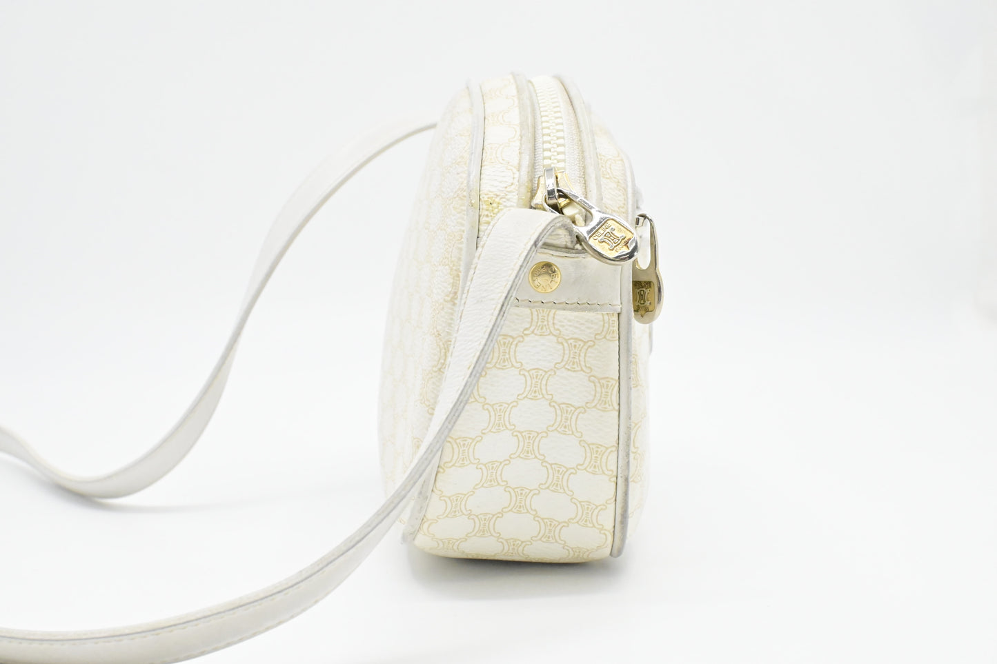 Celine Crossbody in White Macadam Canvas