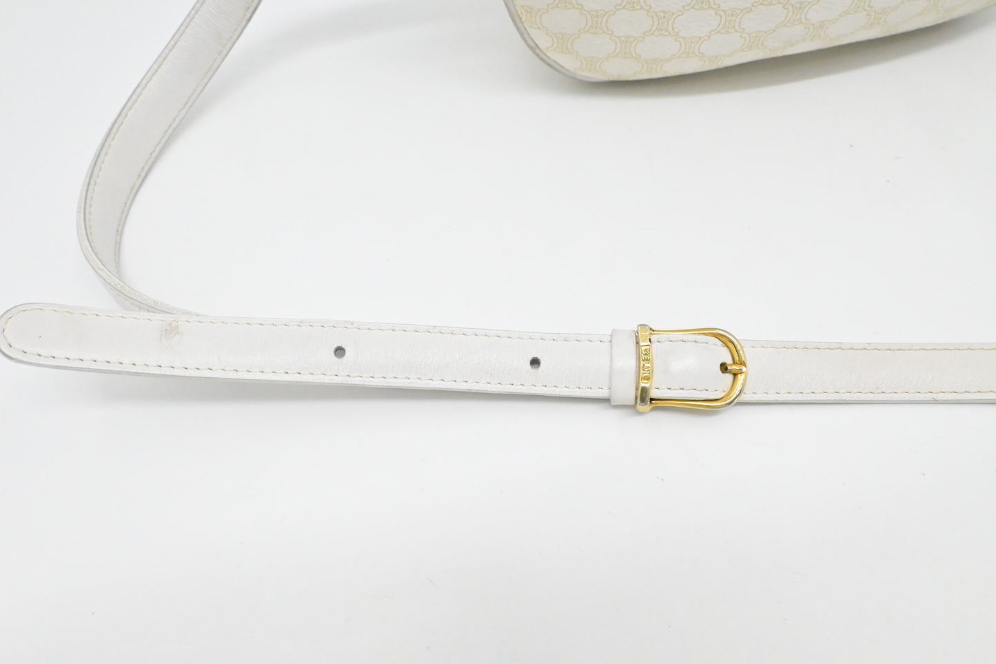 Celine Crossbody in White Macadam Canvas