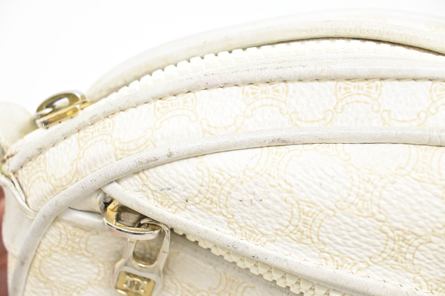 Celine Crossbody in White Macadam Canvas