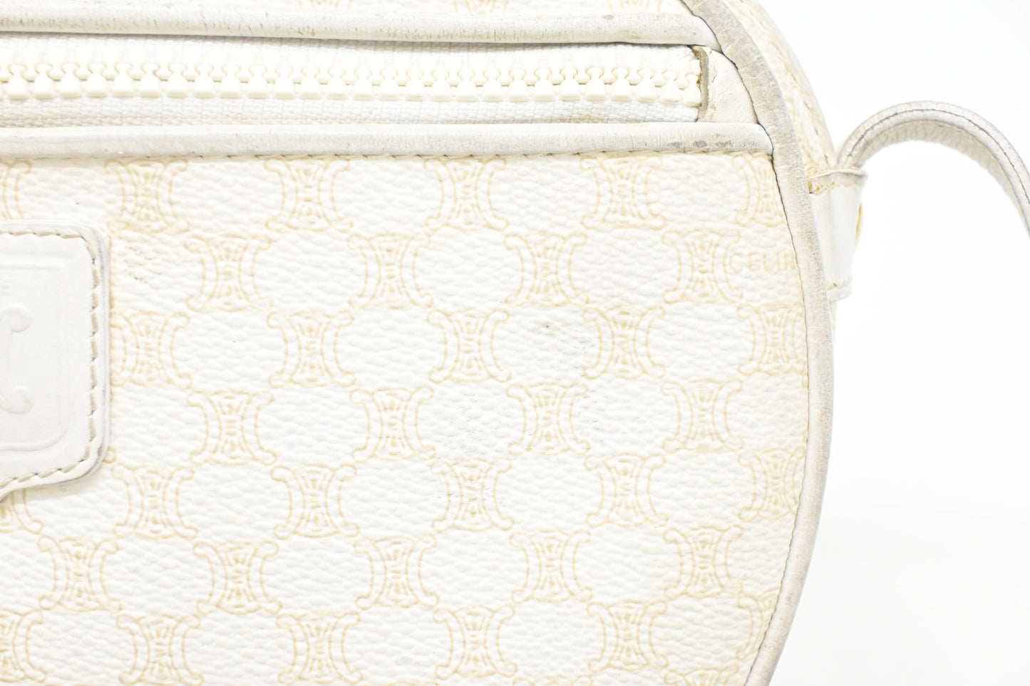 Celine Crossbody in White Macadam Canvas