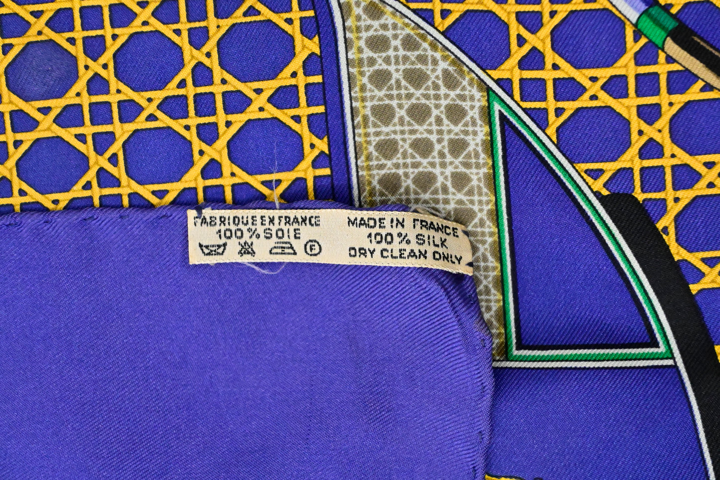 Hermes 'Les Voitures A Transformation' Carre 90 in Blue Silk