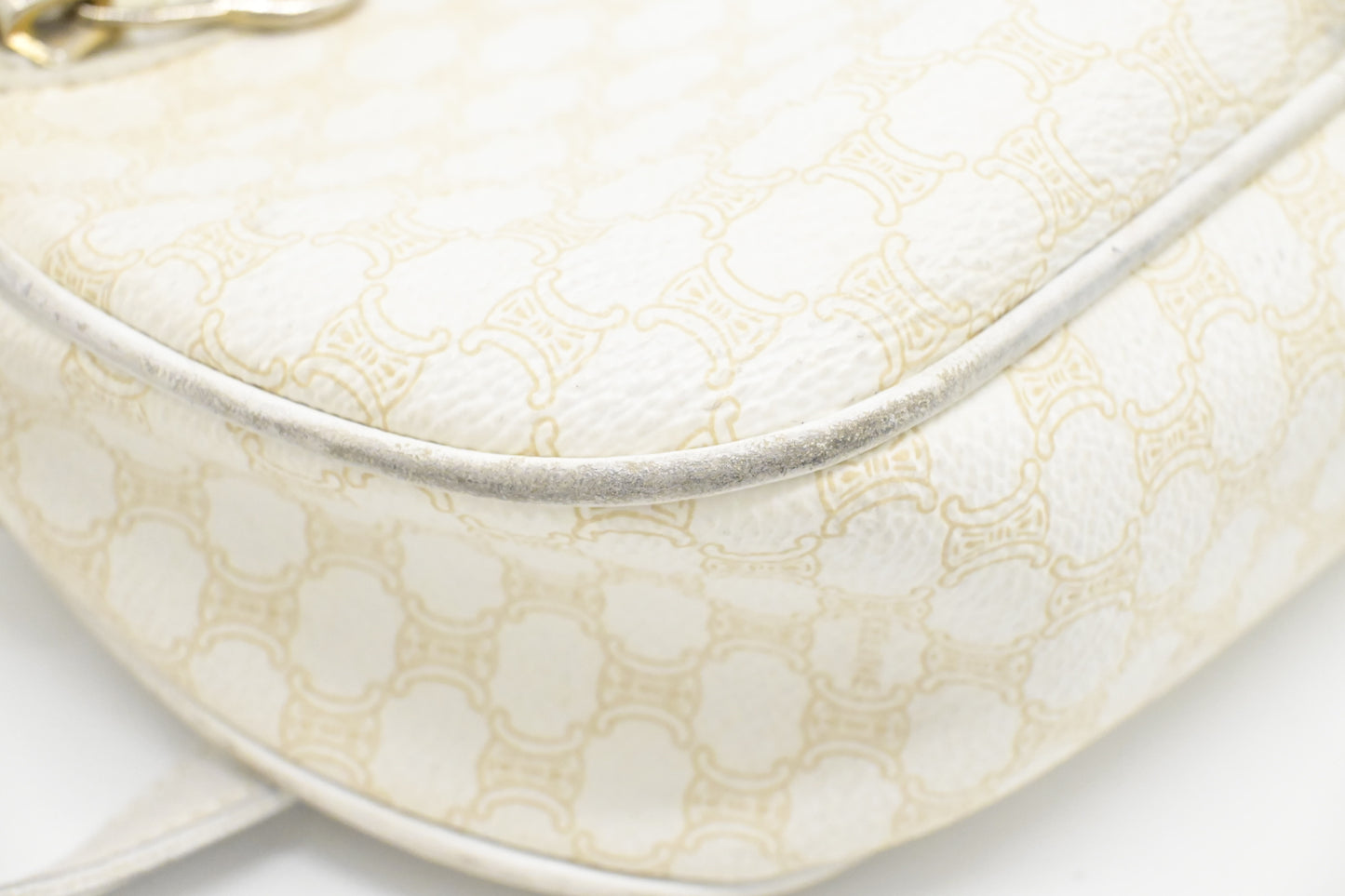 Celine Crossbody in White Macadam Canvas