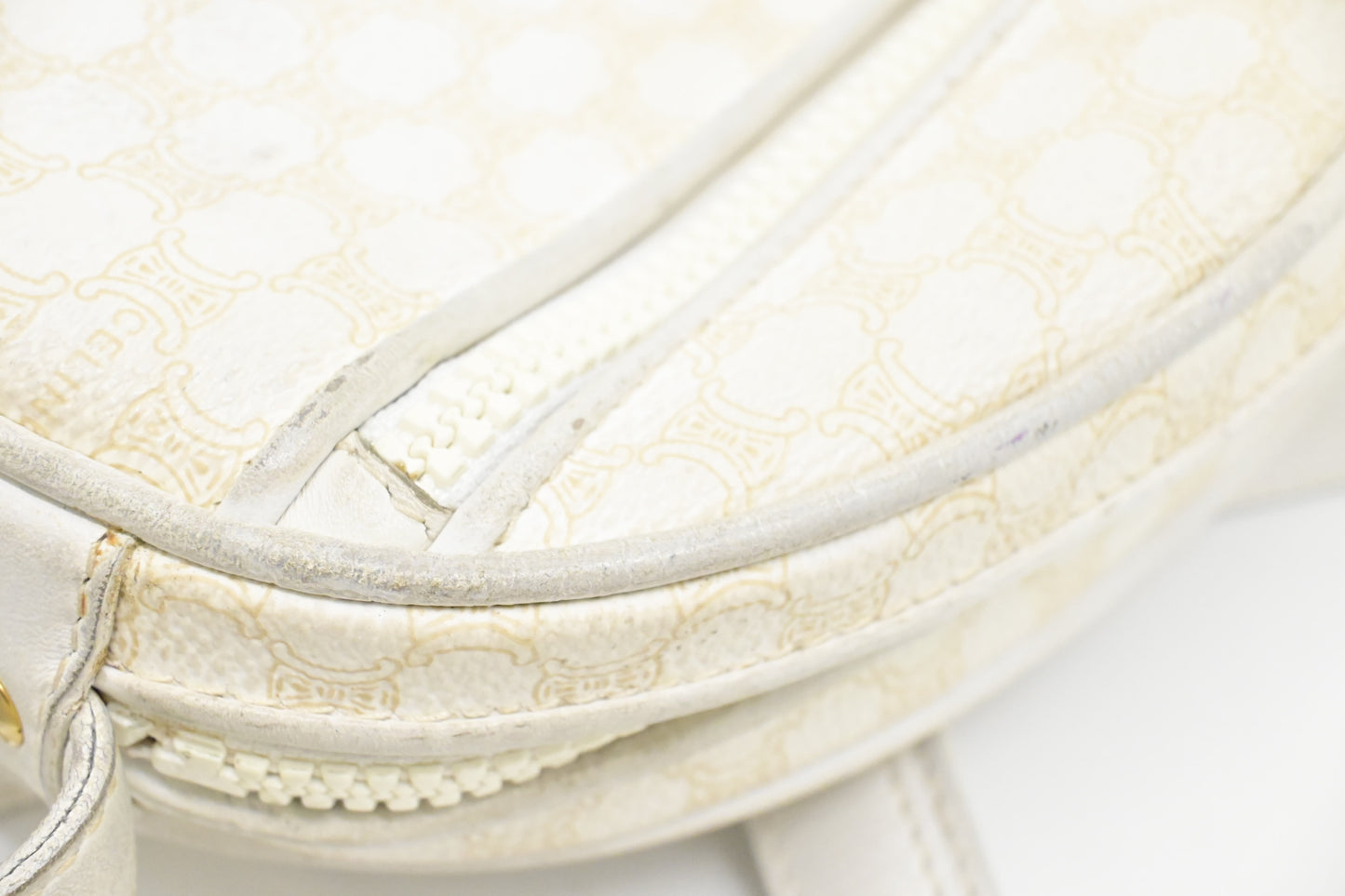 Celine Crossbody in White Macadam Canvas