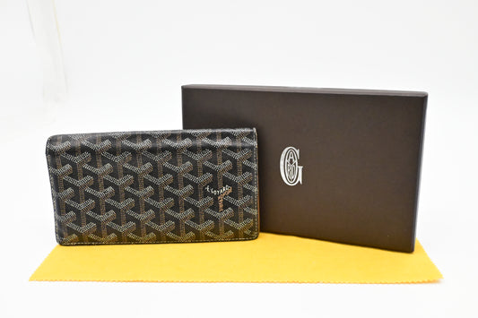 Goyard Long Wallet in Black Goyardine Canvas