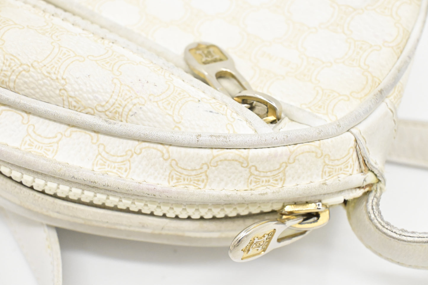 Celine Crossbody in White Macadam Canvas