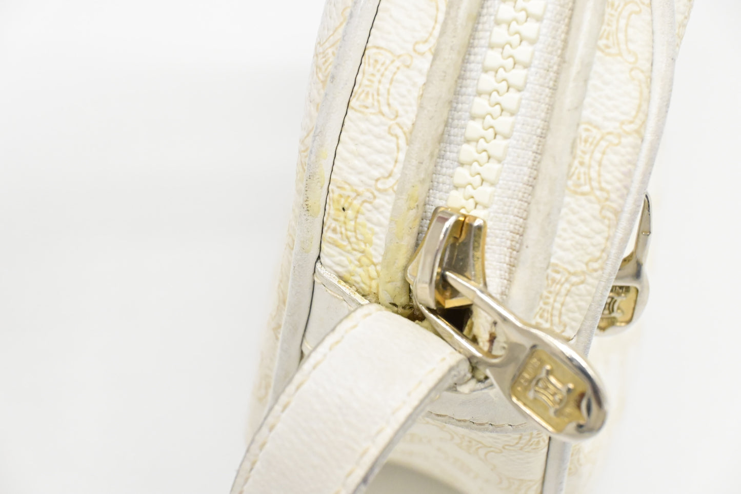 Celine Crossbody in White Macadam Canvas