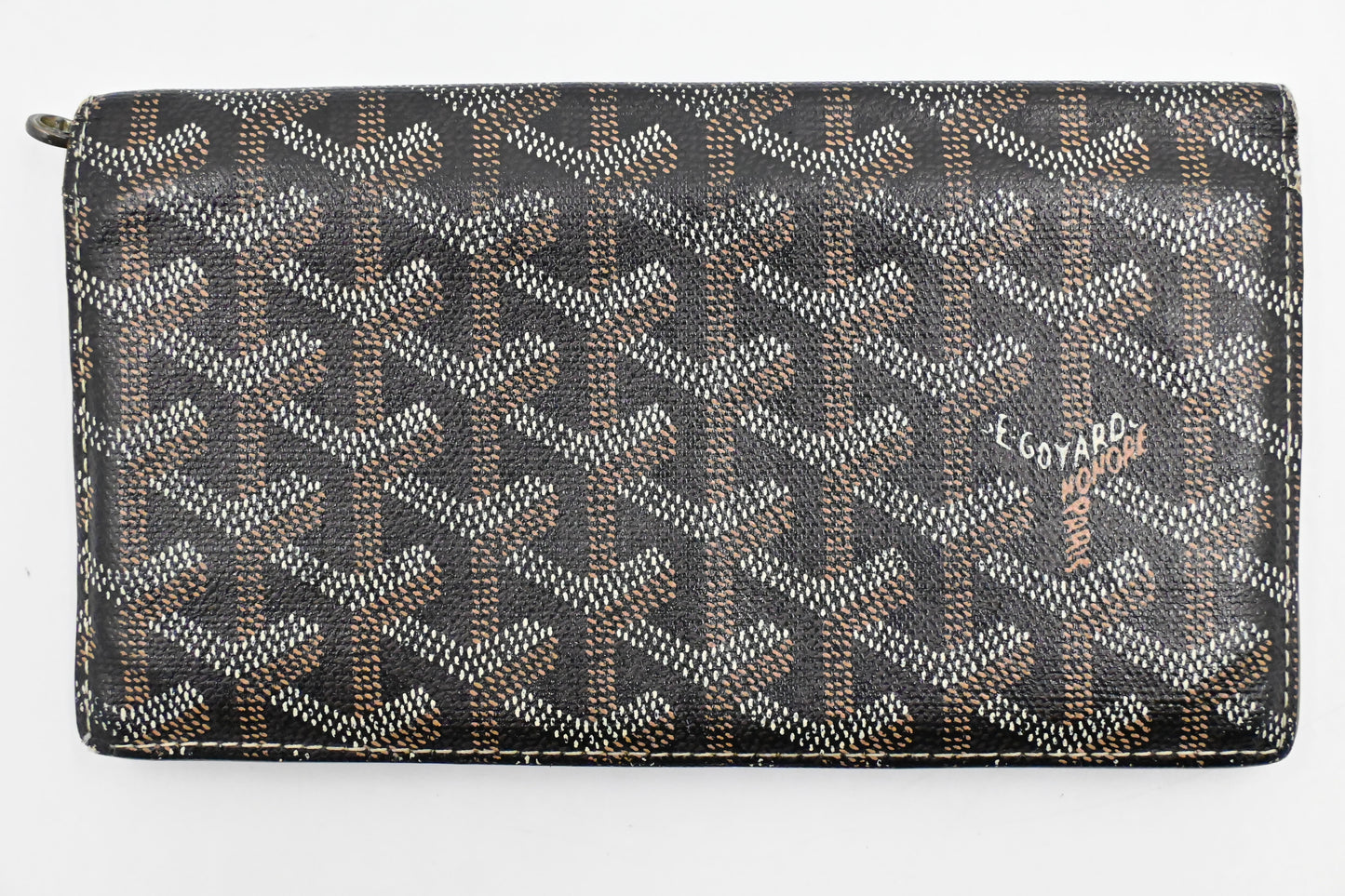 Goyard Long Wallet in Black Goyardine Canvas