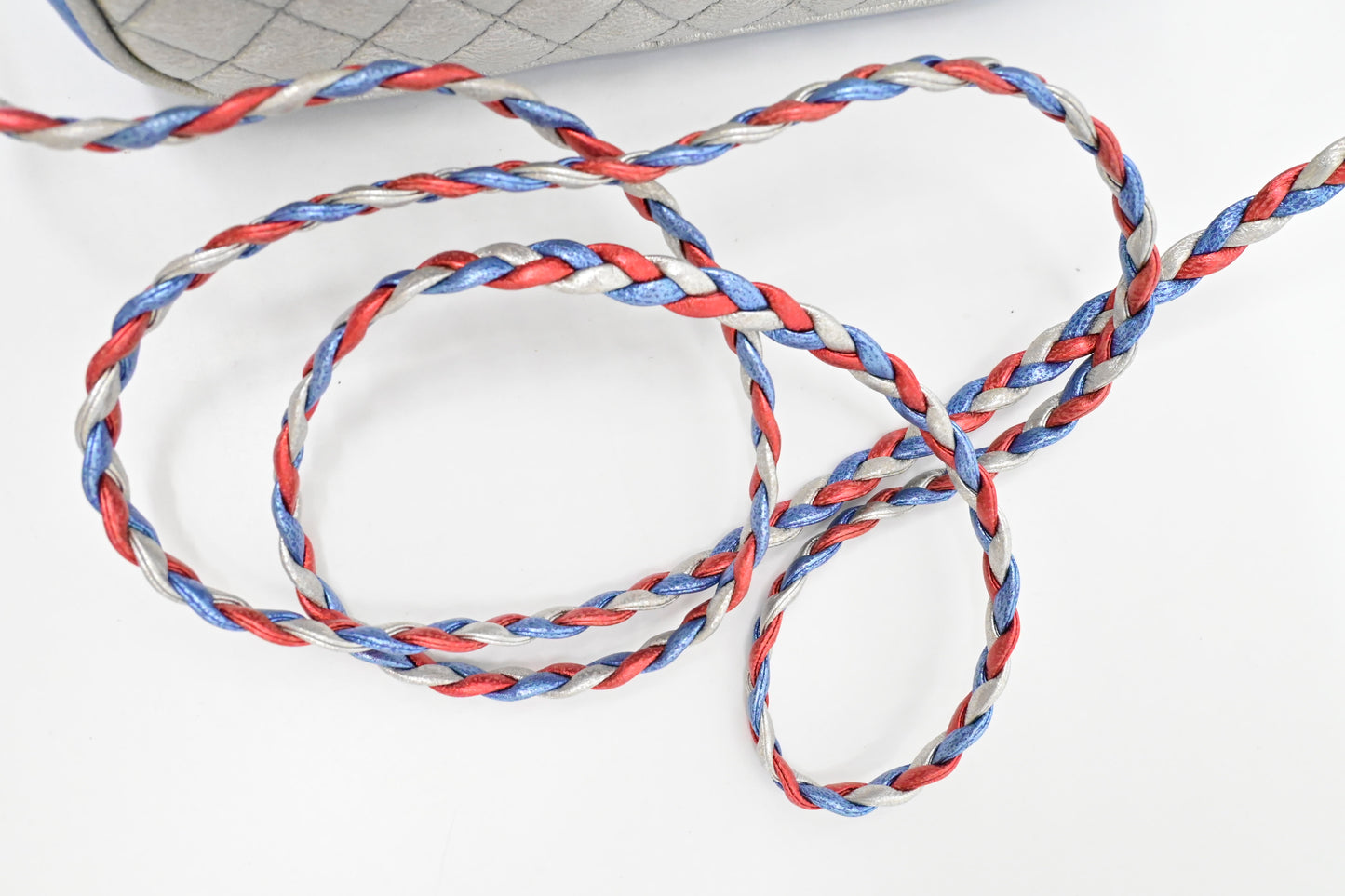 Gucci Trapuntata in Metallic Red, Blue and Silver Leather