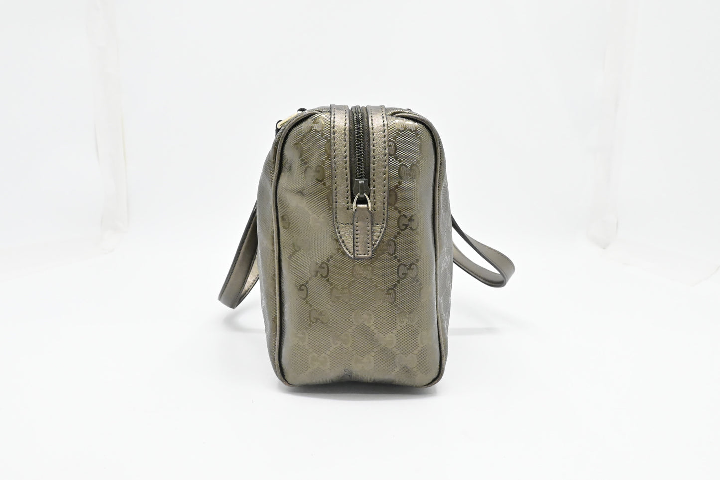 Gucci Boston Bag in Pewter Imprime Canvas