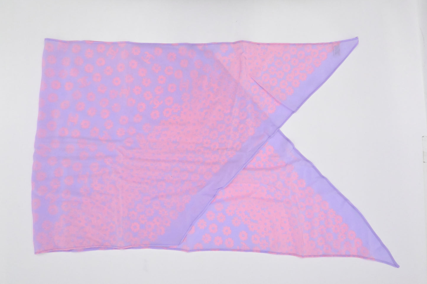 Chanel Scarf in Purple and Pink Silk