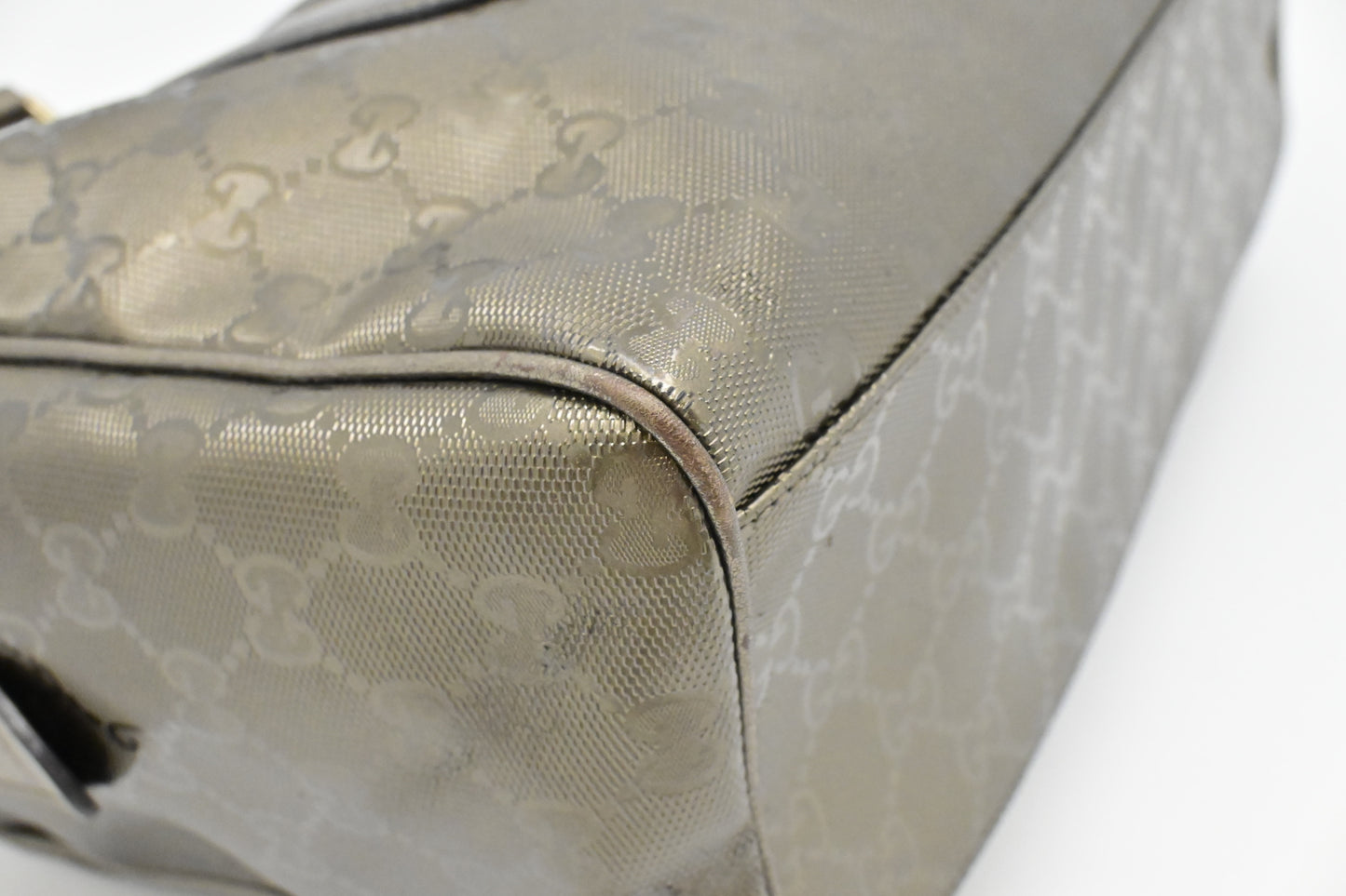 Gucci Boston Bag in Pewter Imprime Canvas