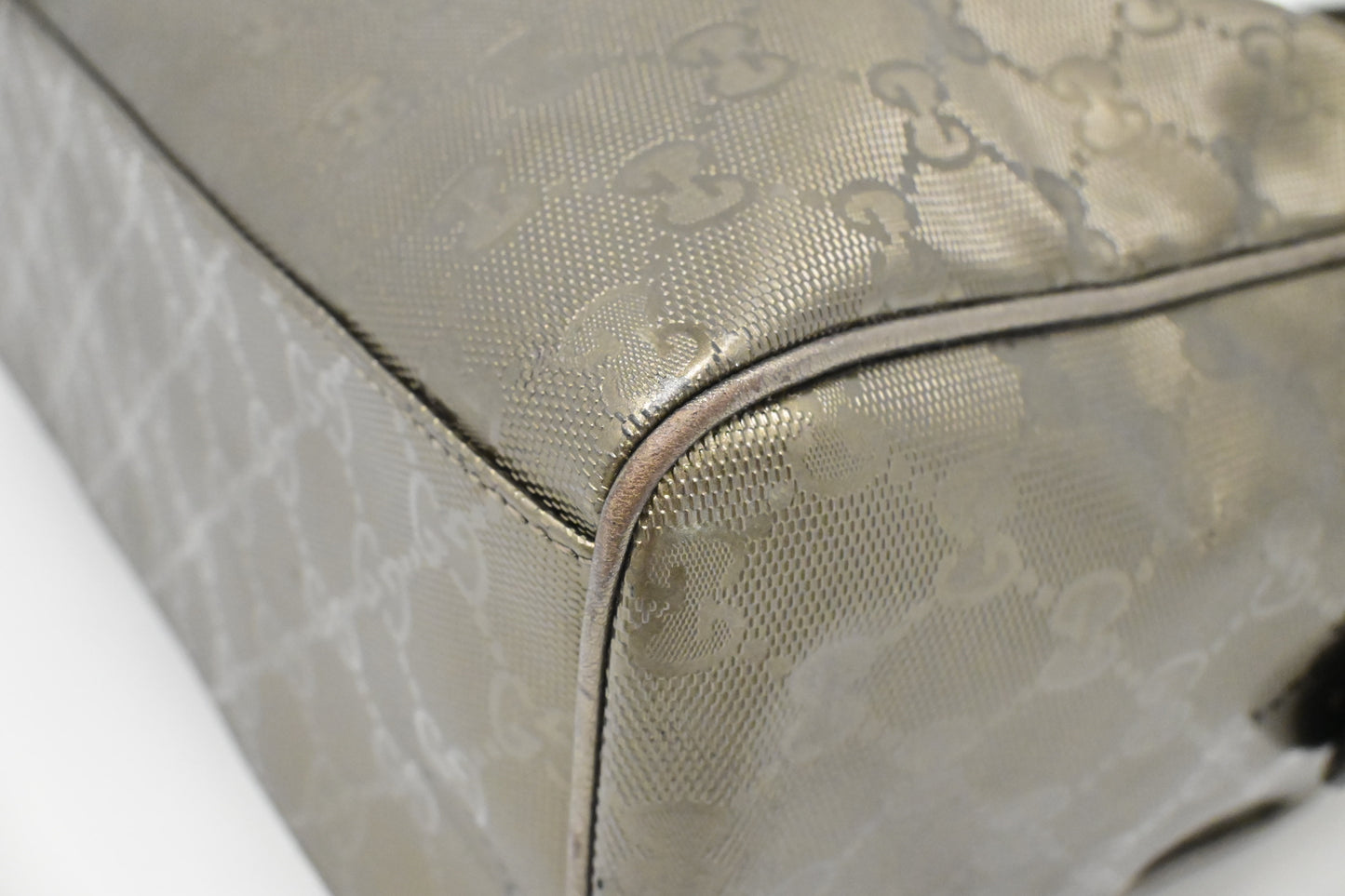 Gucci Boston Bag in Pewter Imprime Canvas
