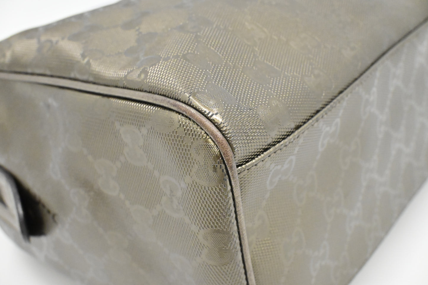 Gucci Boston Bag in Pewter Imprime Canvas