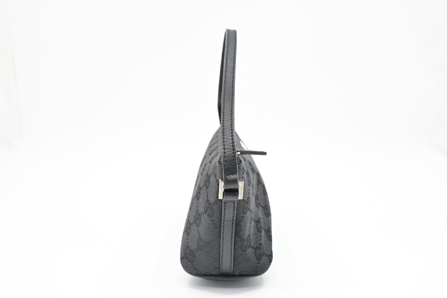 Gucci Boat Bag in Black GG Canvas