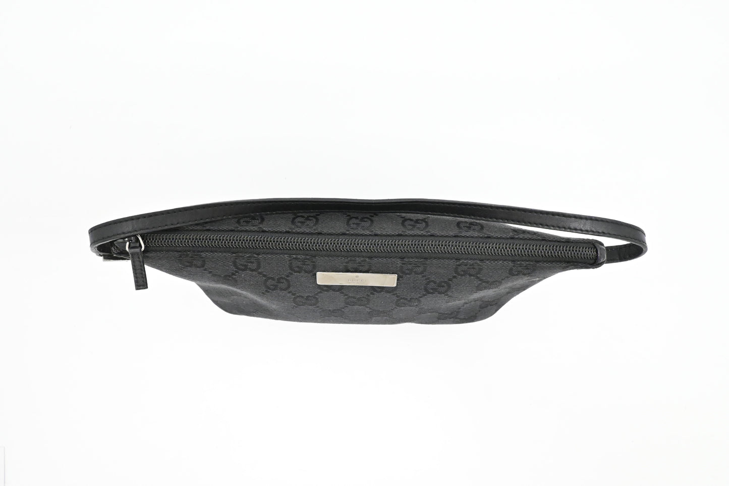 Gucci Boat Bag in Black GG Canvas