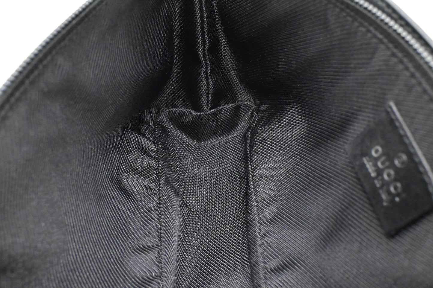 Gucci Boat Bag in Black GG Canvas