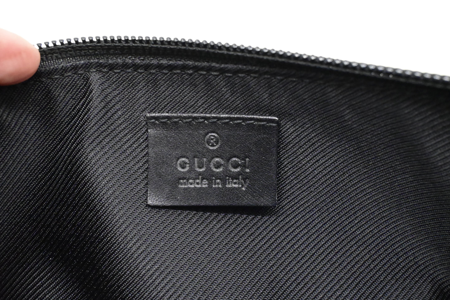 Gucci Boat Bag in Black GG Canvas