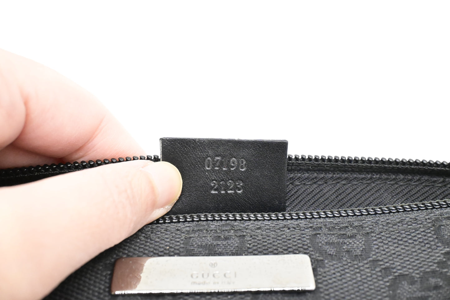 Gucci Boat Bag in Black GG Canvas