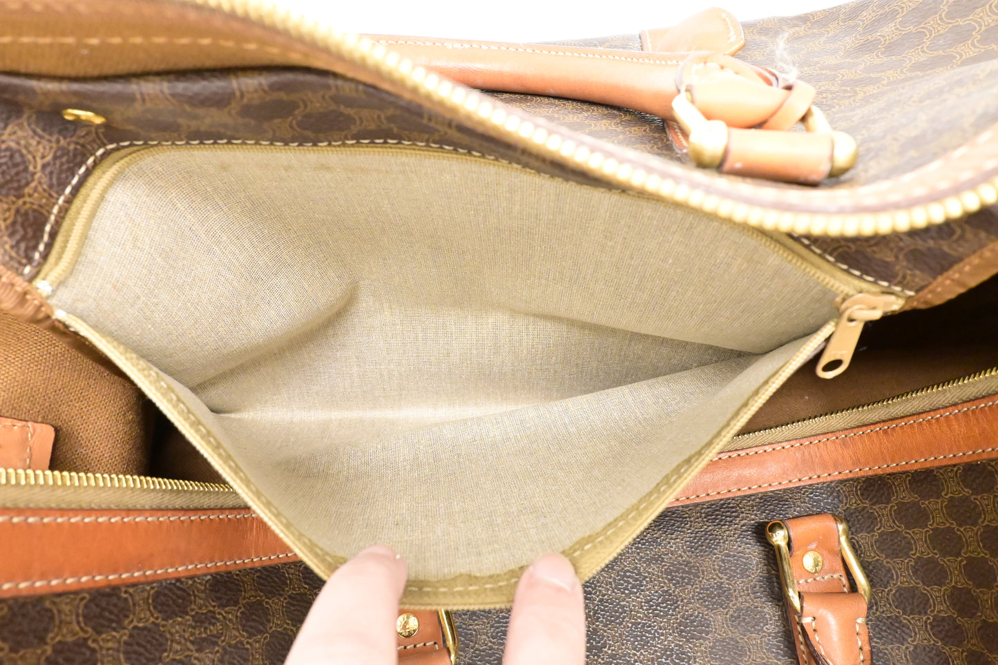 Celine Duffle Bag in Brown Macadam Canvas