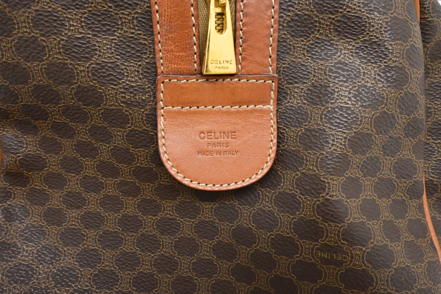 Celine Duffle Bag in Brown Macadam Canvas
