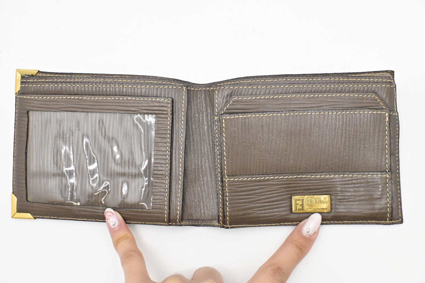 Fendi Bifold Wallet in Beige Zucchino Canvas