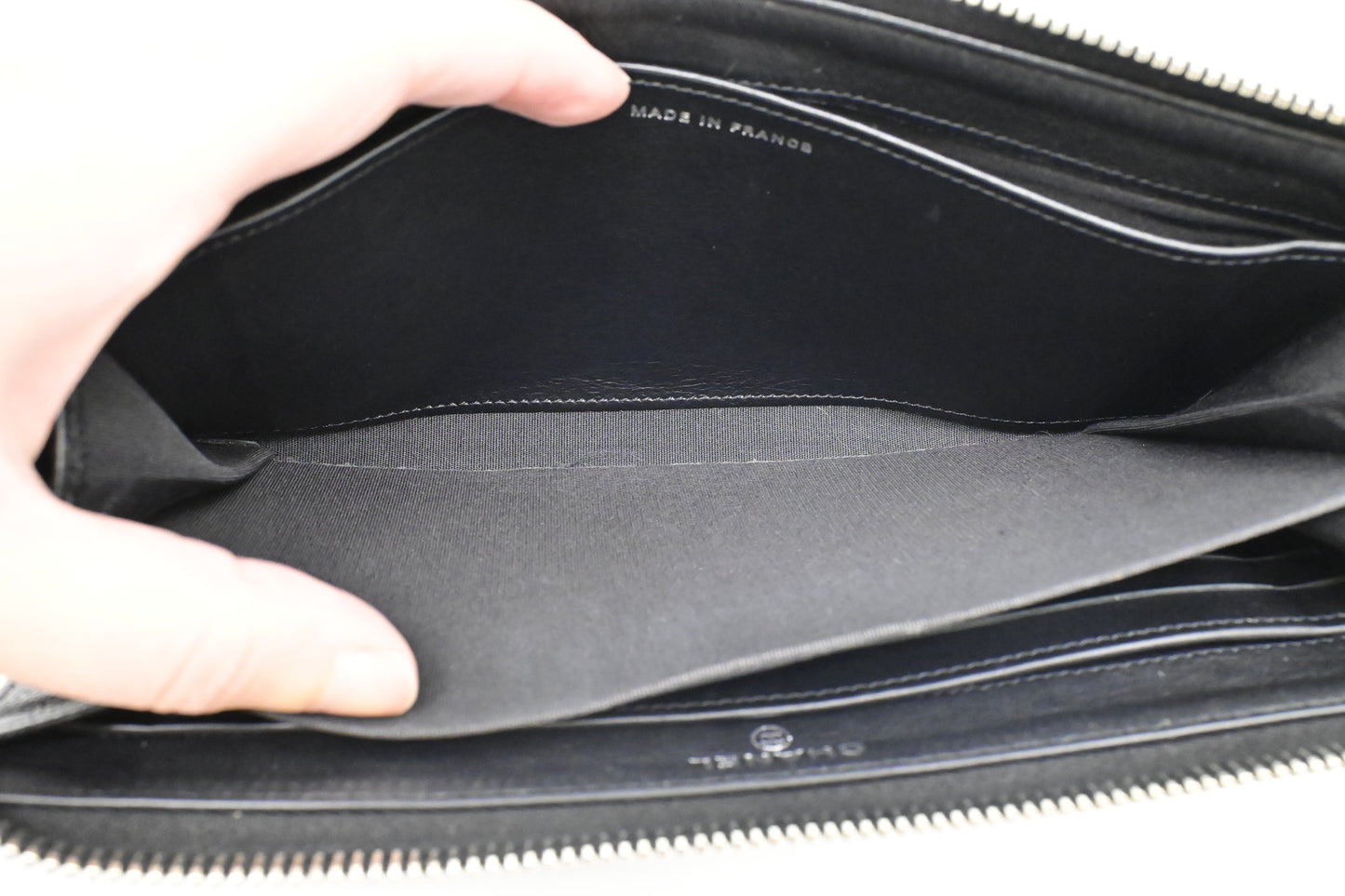 Chanel Zippy Long Wallet in Black Caviar Leather