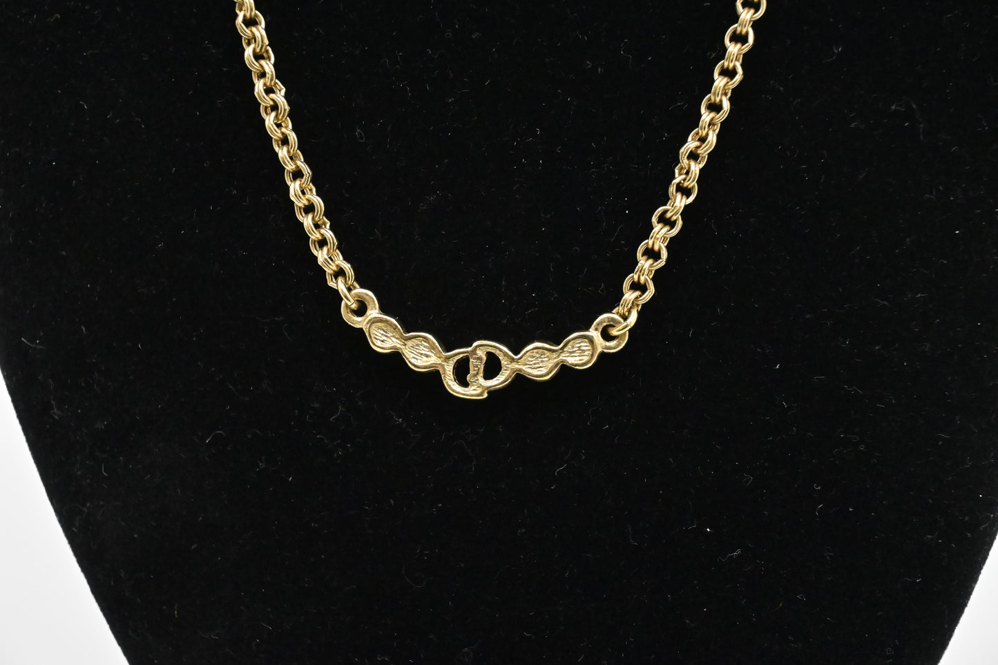 Dior Initials Necklace with Rhinestones