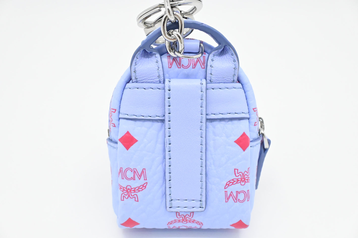 MCM Bag Charm in Light Blue Visetos Canvas