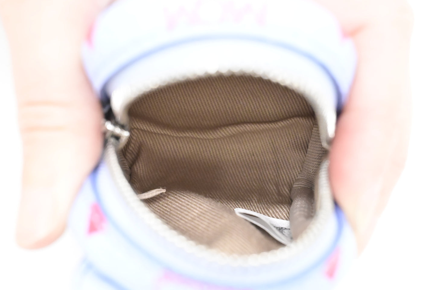 MCM Bag Charm in Light Blue Visetos Canvas