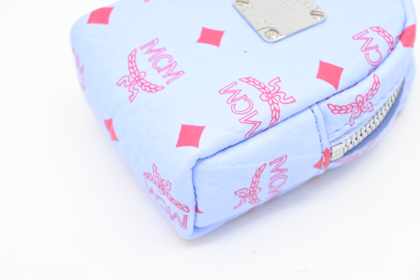MCM Bag Charm in Light Blue Visetos Canvas