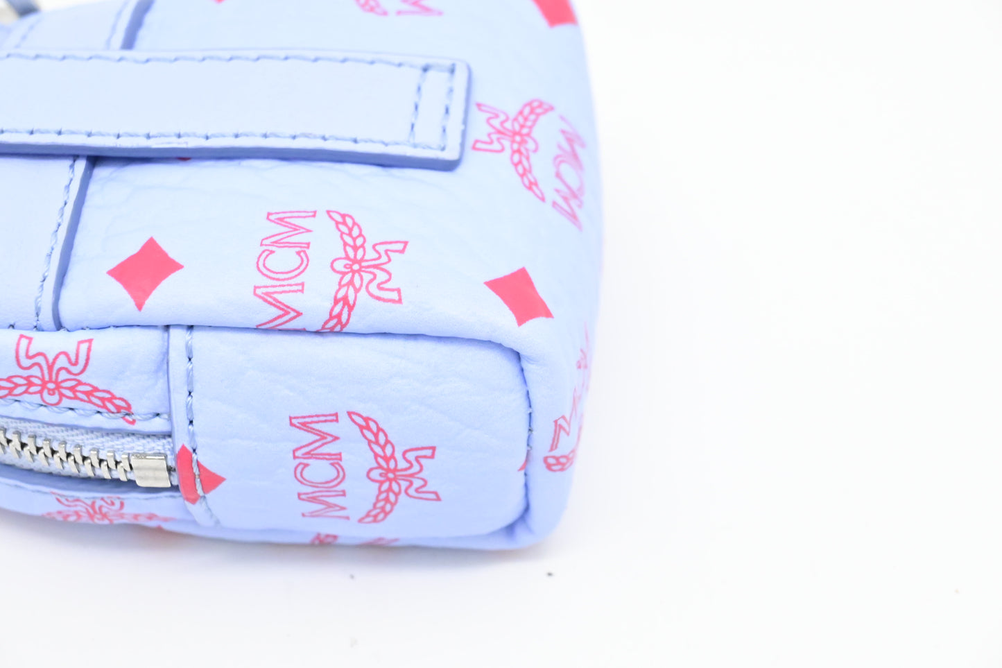 MCM Bag Charm in Light Blue Visetos Canvas