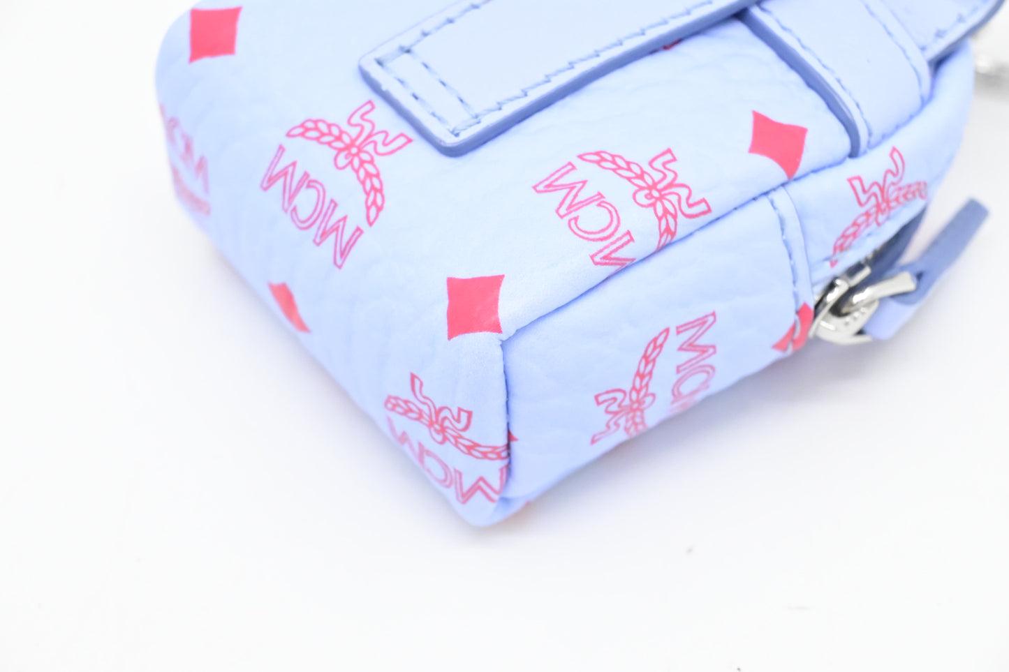 MCM Bag Charm in Light Blue Visetos Canvas