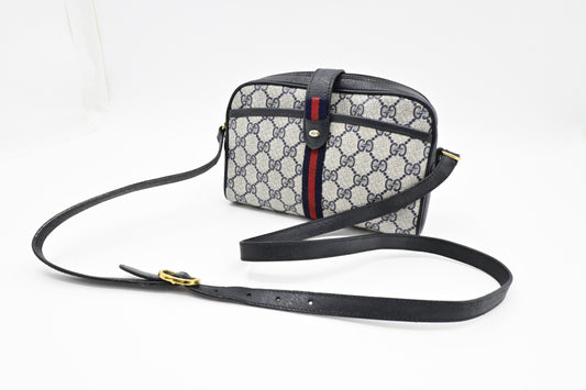 Gucci Small Crossbody in Blue GG Supreme Canvas