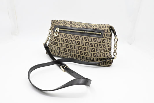 Fendi Crossbody Bag in Brown Zucchino Canvas