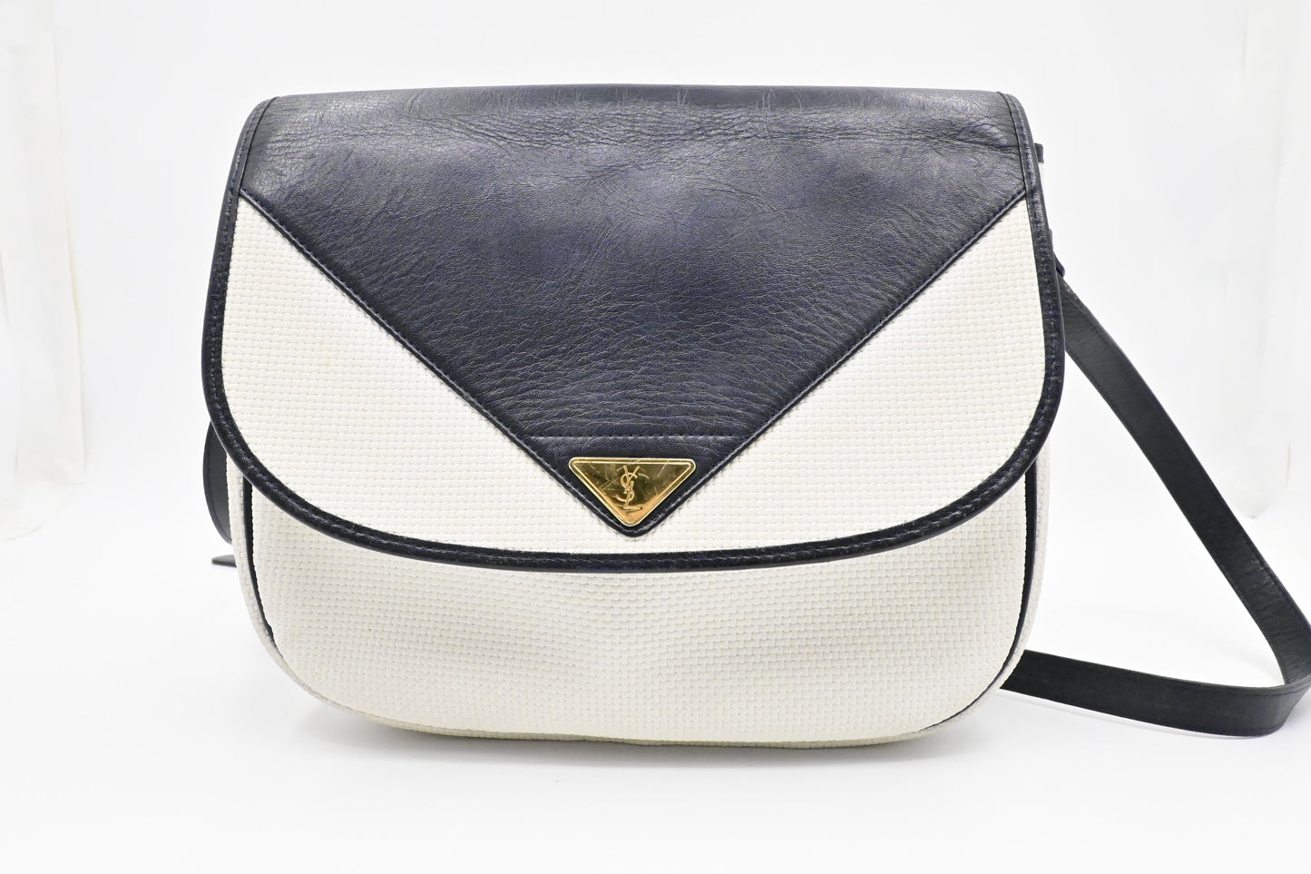 YSL Saint Laurent Shoulder Bag in White Coated Canvas