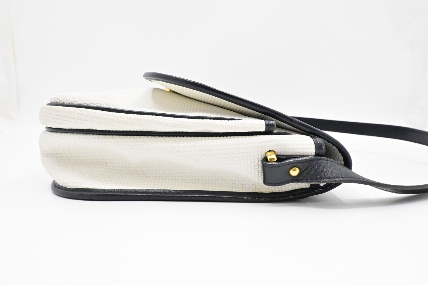 YSL Saint Laurent Shoulder Bag in White Coated Canvas