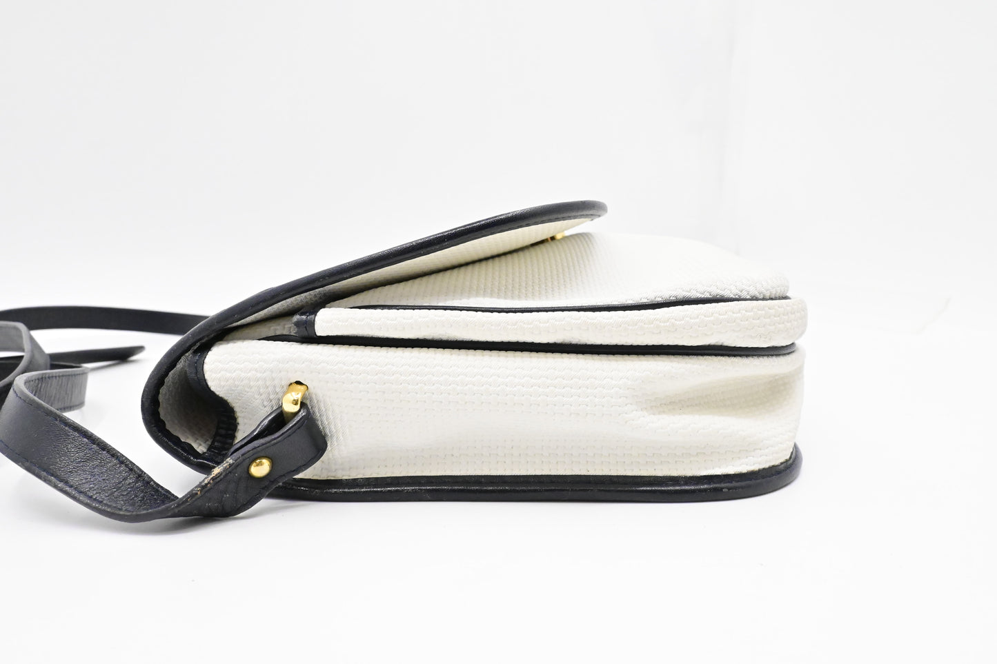 YSL Saint Laurent Shoulder Bag in White Coated Canvas