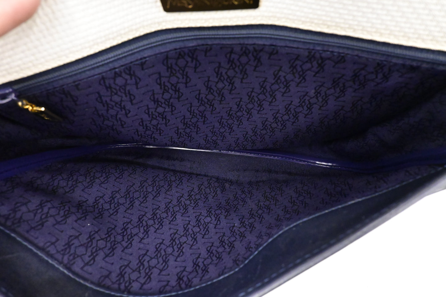 YSL Saint Laurent Shoulder Bag in White Coated Canvas