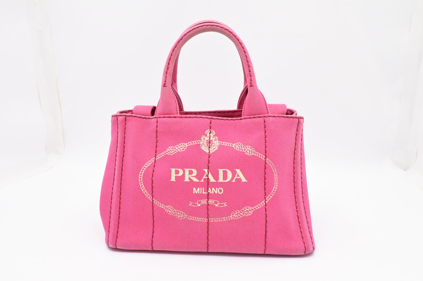 Prada Canapa Tote PM in Pink Canvas